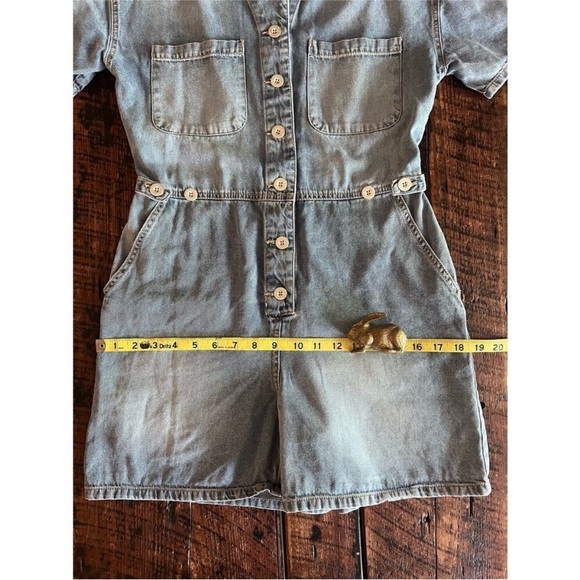 Jessica Simpson denim jean Christen romper shorts jumpsuit size small - Picture 11 of 14